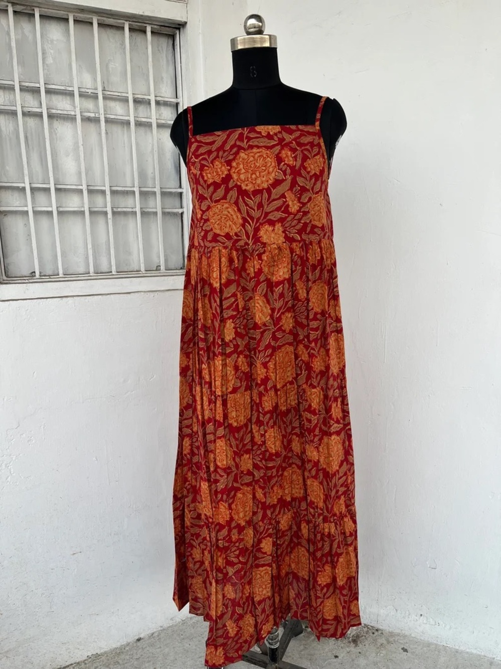 Backless Floral Maxi Dress